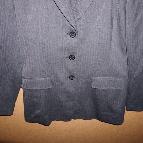 vintage gray gabardine blazer menswear jacket long - Picture 4 of 7